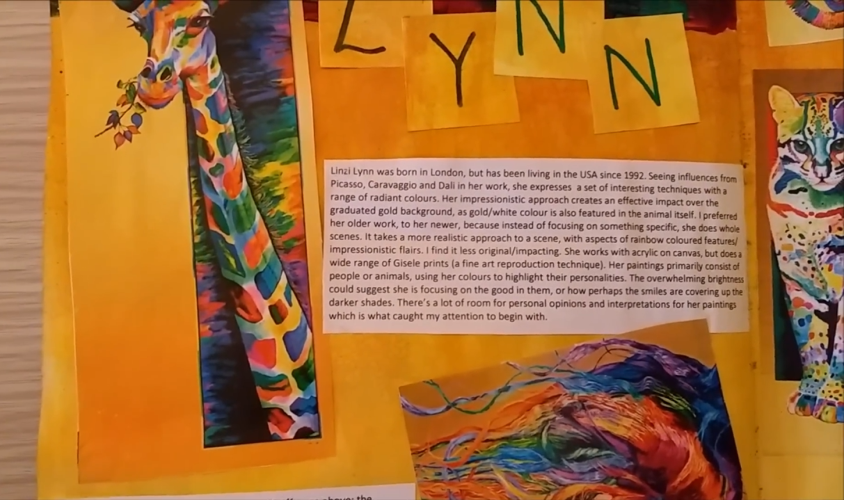 Example: artist and artwork response, sample 2