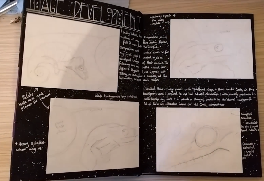 Example: initial ideas for artwork 1, part 3