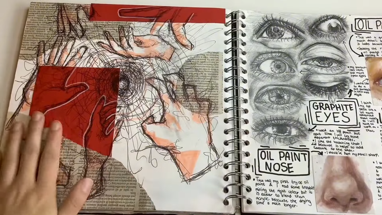 Example: media and technique experiments for artwork 1, part 4