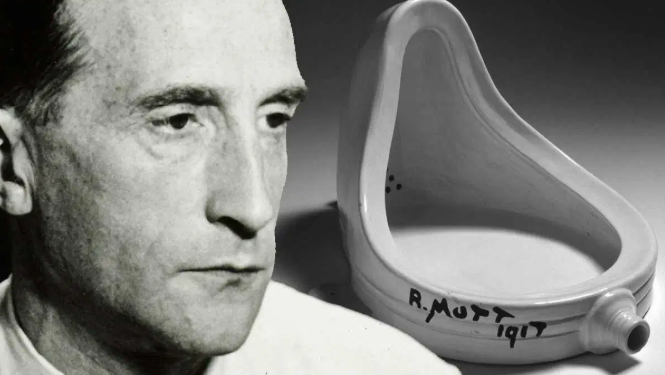 Marcel Duchamp, Fountain, photograph of urinal signed R. Mutt.